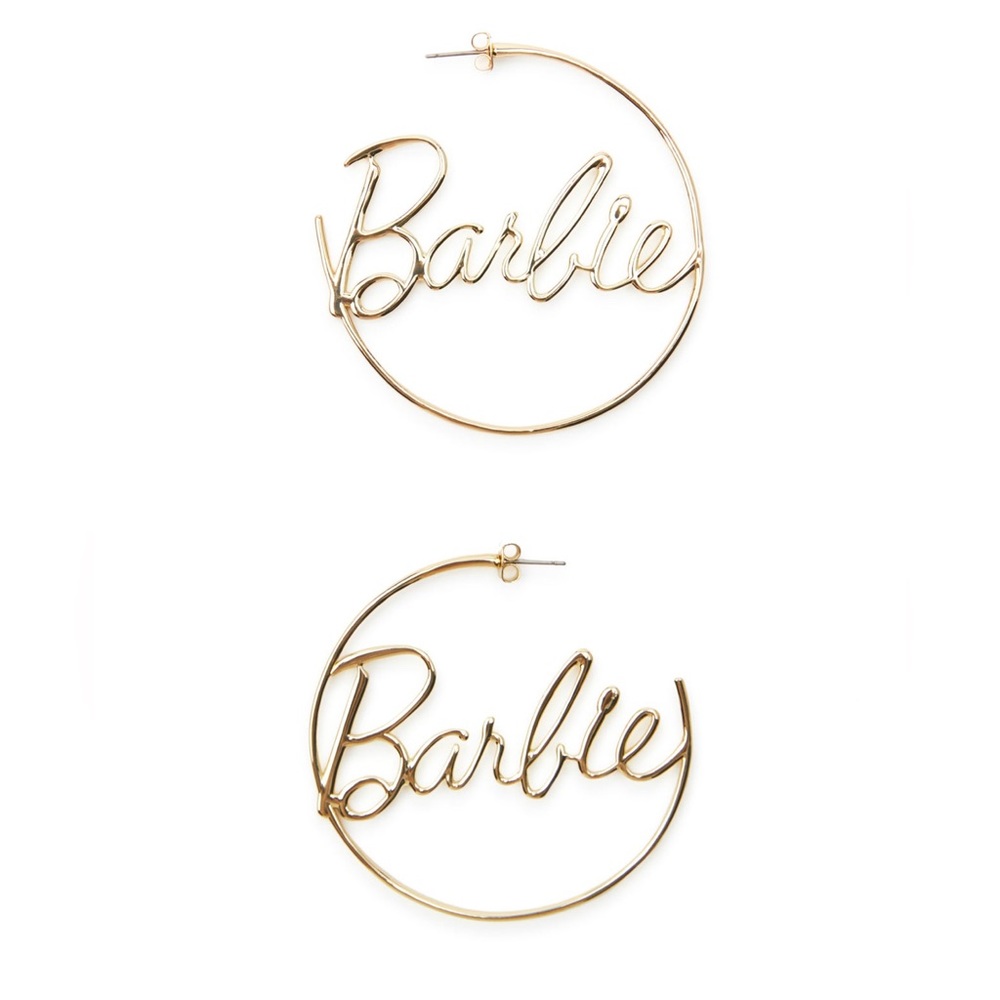 Zara Barbie Mattel gold plated hoop earrings